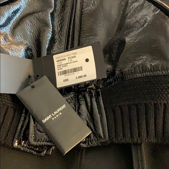 Saint Laurent Leather Bomber Jacket FR 36 - Picture 4 of 5
